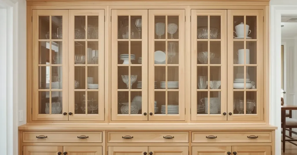 Maple Shaker Cabinets with Glass Doors