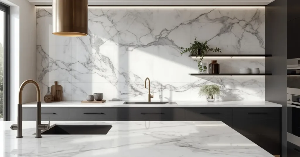 Marble Backsplash Feature Wall