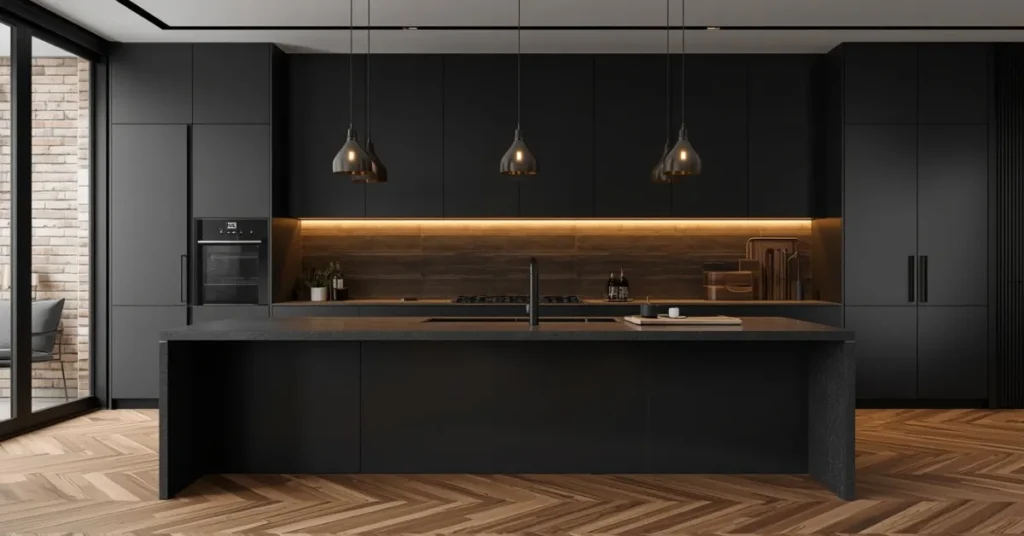 Matte Black Kitchen Design