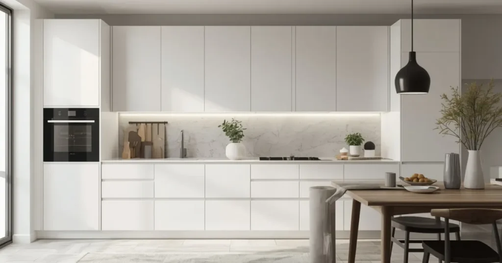 Matte White Cabinets for a Soft Modern Look