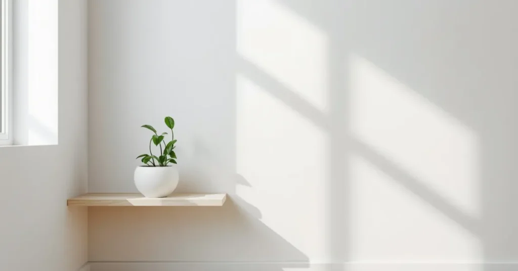 Minimalist Bedroom with a Single Plant