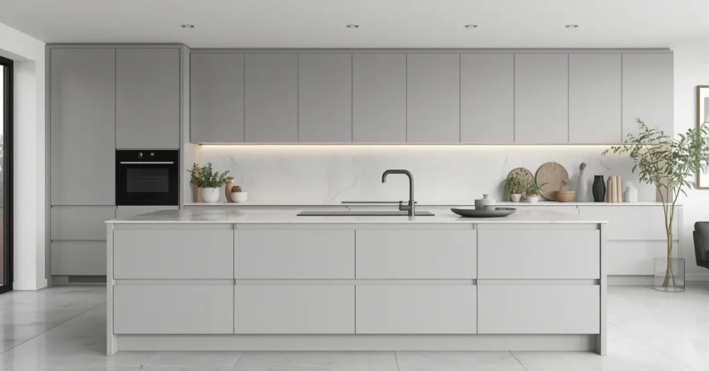 Minimalist Kitchen Island with Hidden Storage