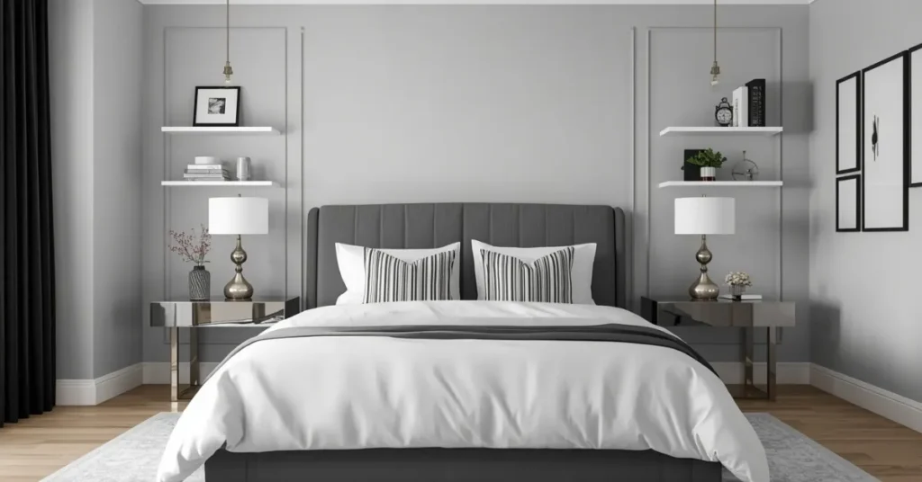 Modern Gray and White Bedroom