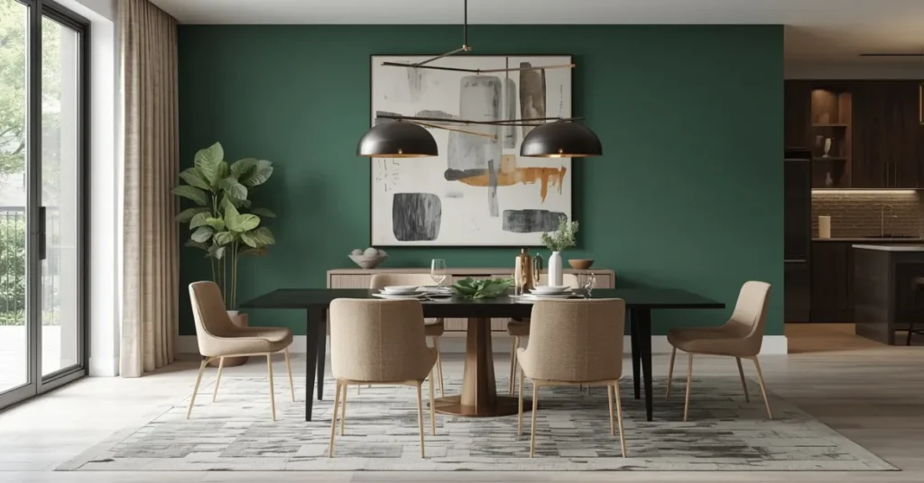 Modern Green Accent Wall