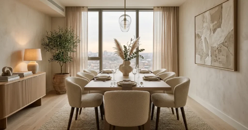  Monochromatic Dining Space