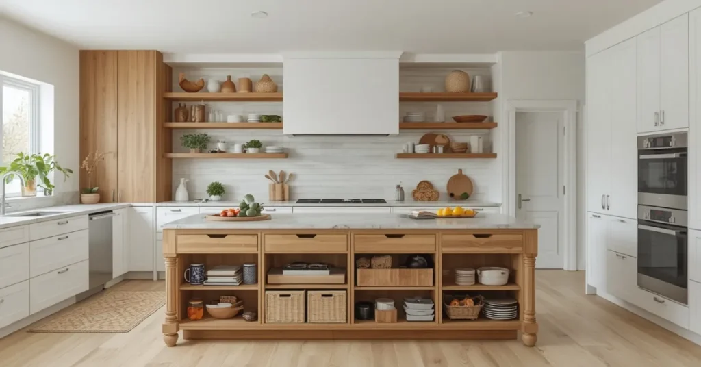 Multi-Functional Kitchen Island with Combo Storage