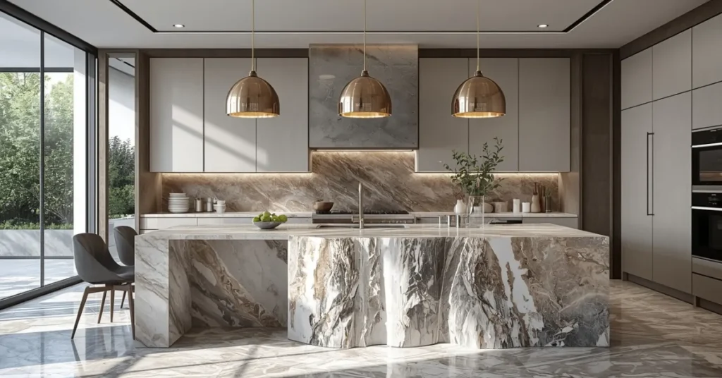  Multicolor Marble Waterfall Island