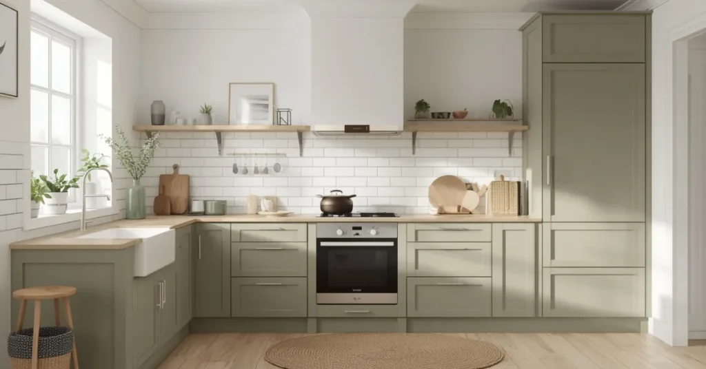 Muted Green Scandinavian Kitchen