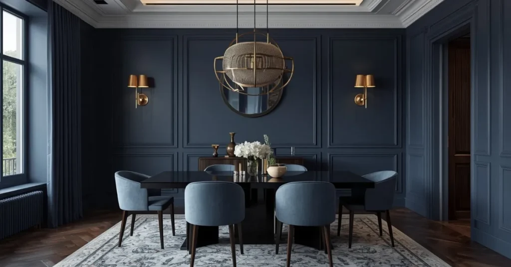 Navy Blue Sophisticated Wall