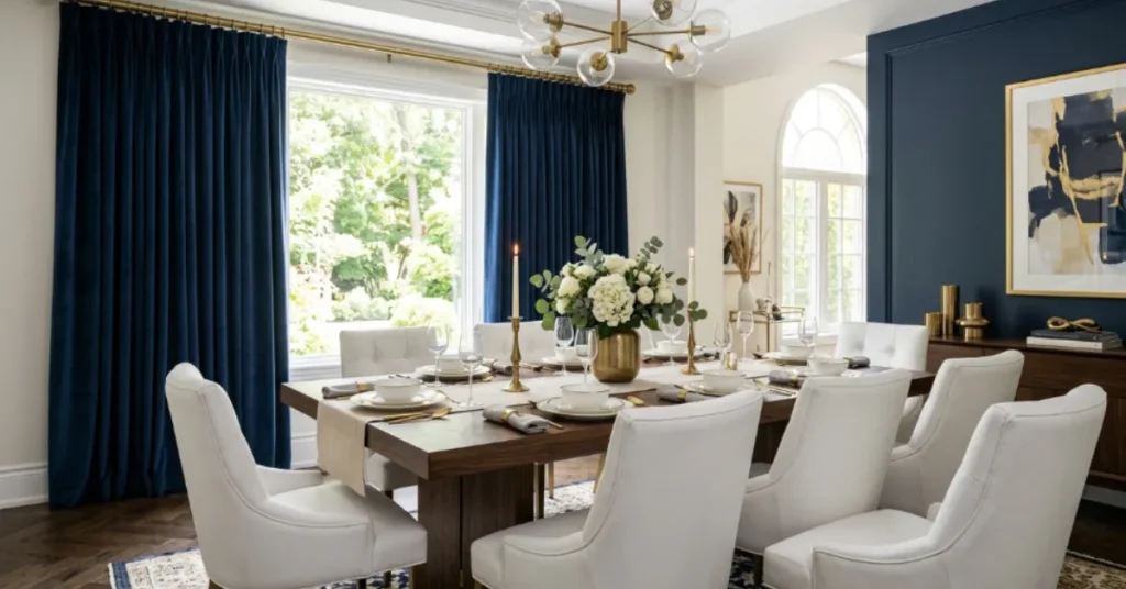  Navy Blue Statement Curtains