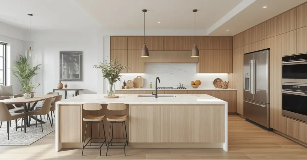 Open Concept with White Oak Islands