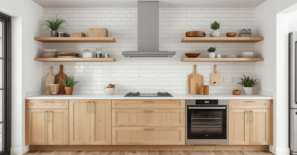  Open Shelving Above, Closed Storage Below