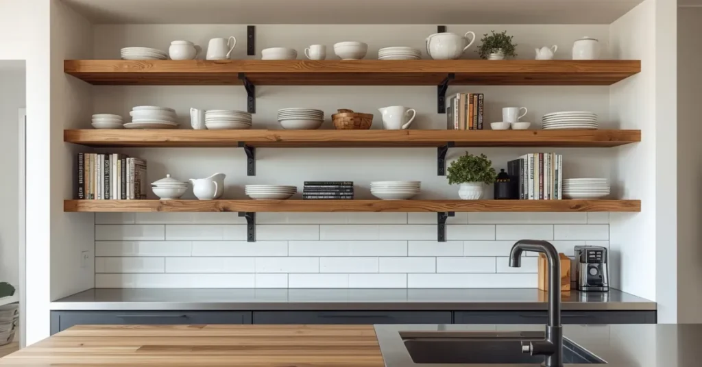 Open Shelving Kitchen Island for Modern Display