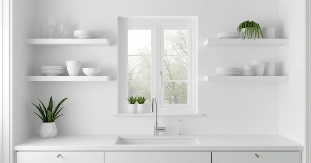 Open Shelving Over Sink