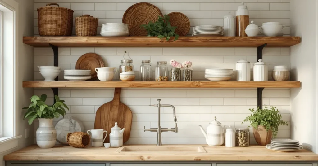 Open Wooden Shelving