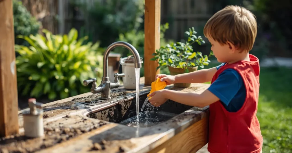 Outdoor Kitchen with Sink Basin
