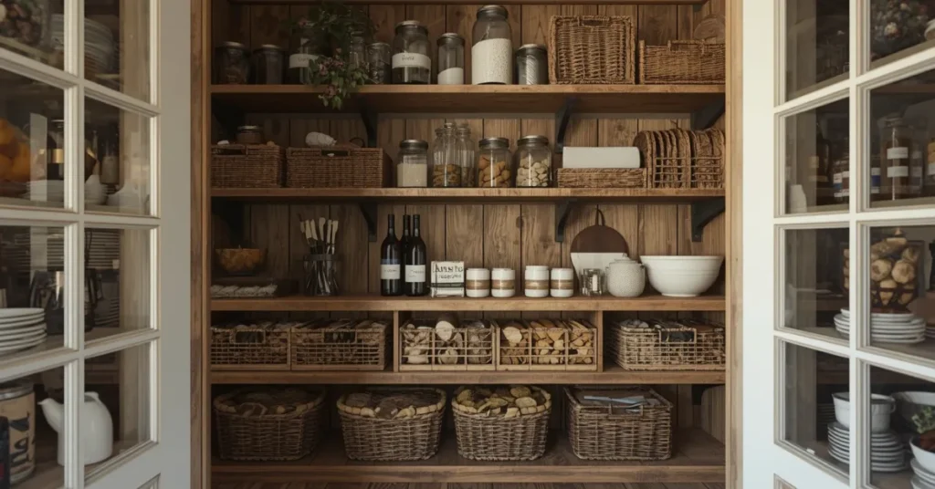 Rustic Open Pantry