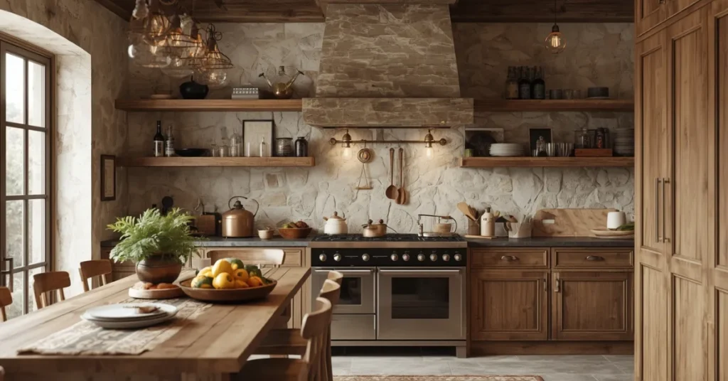Rustic Stone Backsplash