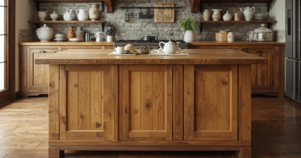 Rustic Wood Kitchen Island Ideas for Farmhouse Homes