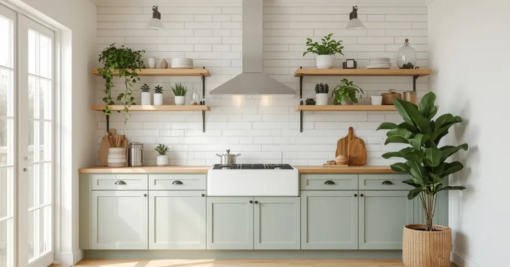  Sage Green and White – Two Tone Kitchen Cabinets for Peaceful Spaces