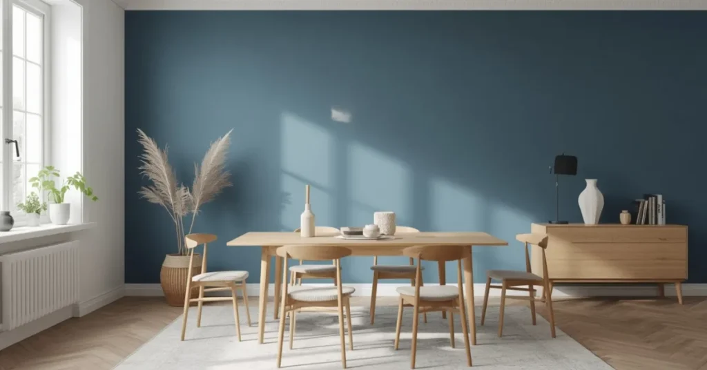Scandinavian Blue Dining Space