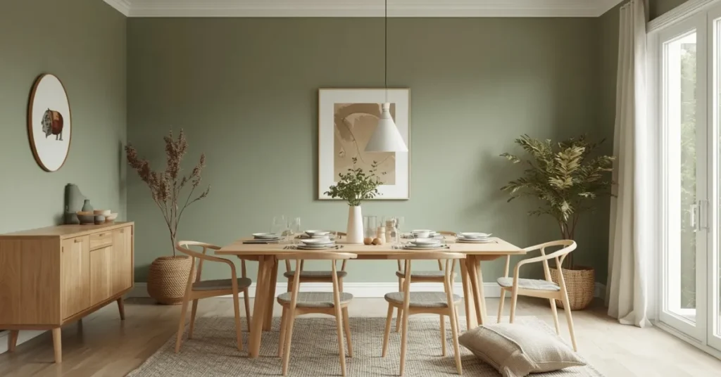 Scandinavian Green Dining Space