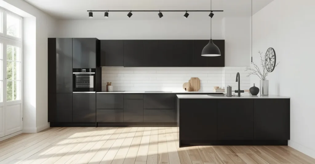 Scandinavian-Inspired Black Kitchen