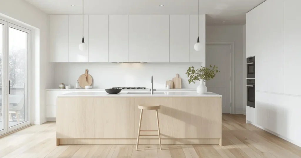 Scandinavian Kitchen Island for Clean, Light Design