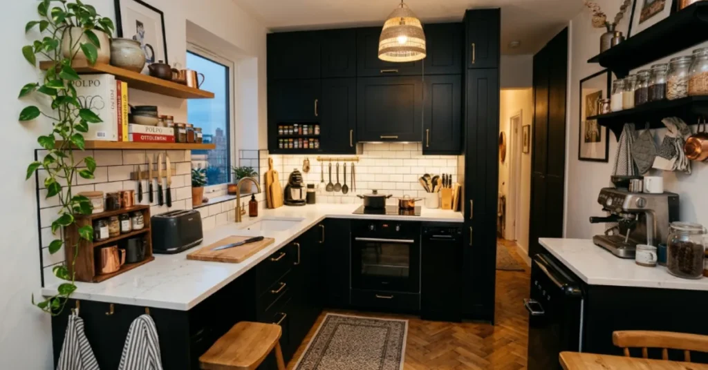 Small Dark Kitchen Aesthetic