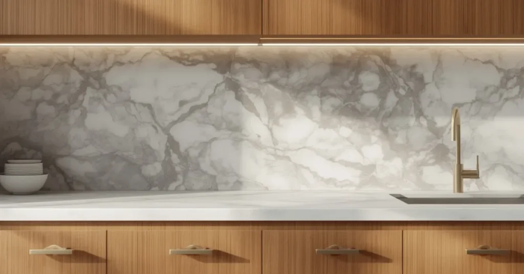 Soft Gray Marble-Effect Tiles