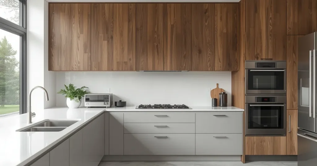 Soft Grey and Natural Walnut