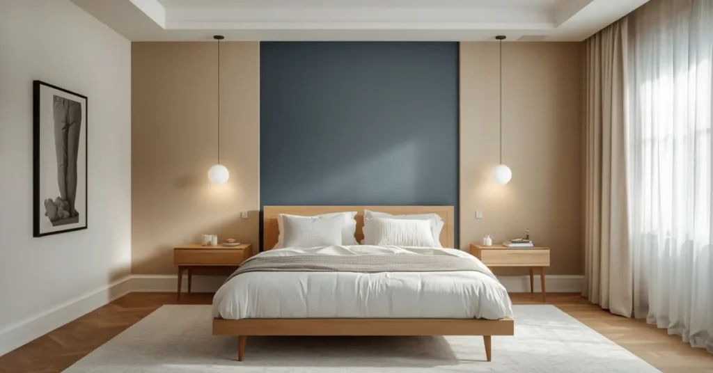 Soft Neutral Walls with One Accent Wall