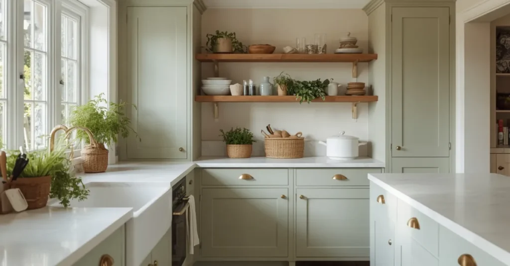 Soft Sage Green Cabinets