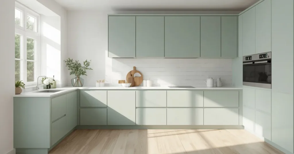 Soft Sage Green Cabinets for Calm Minimalist Kitchens