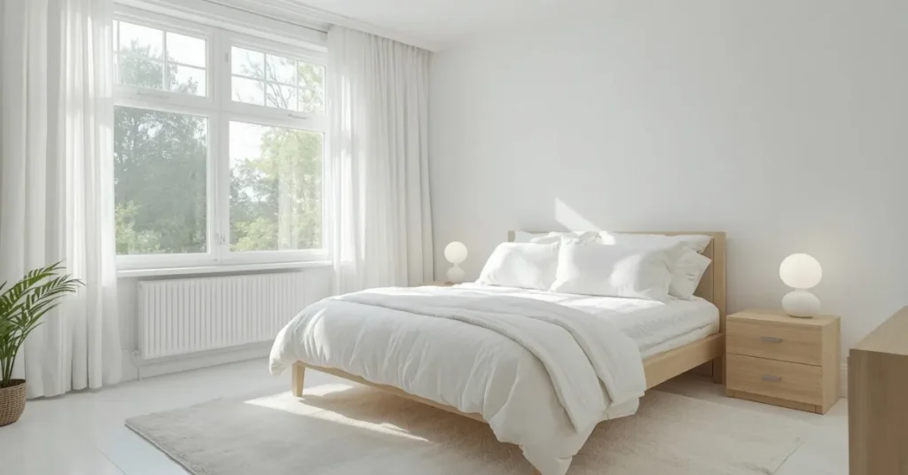 Soft White Minimalist Bedroom