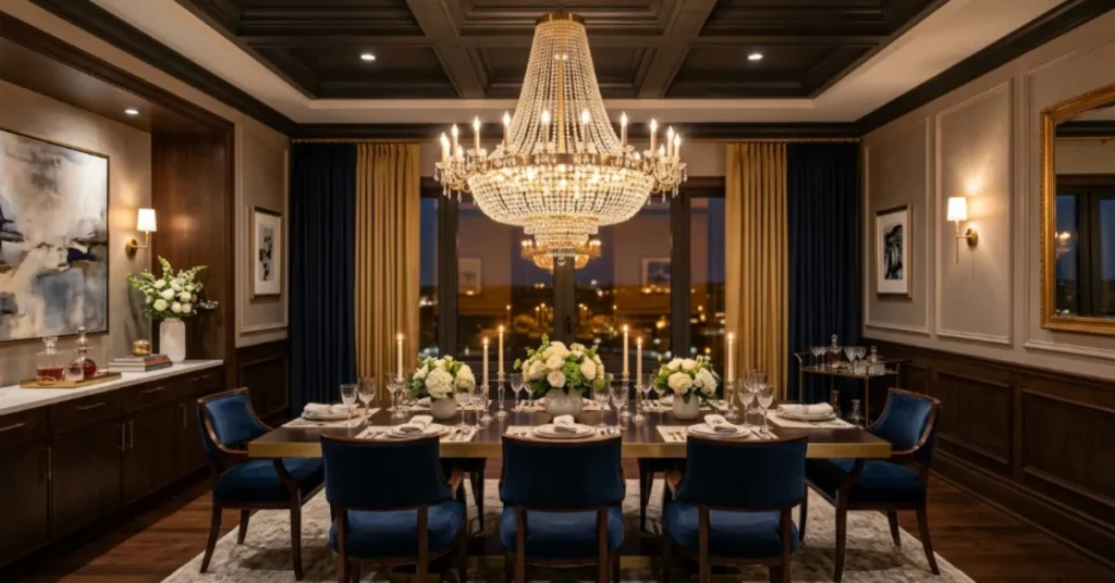 Statement Chandelier Dining Room