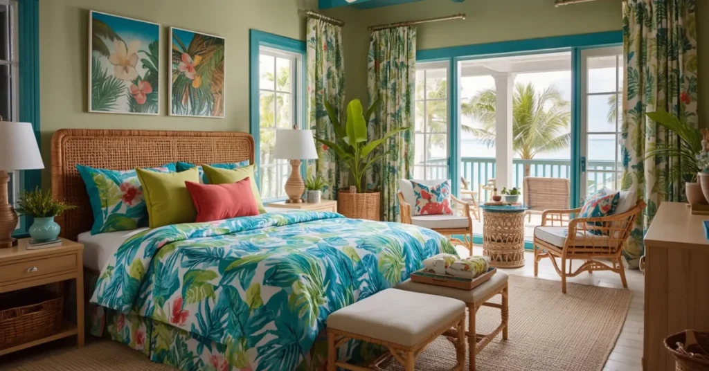 Tropical and Colorful Bedroom