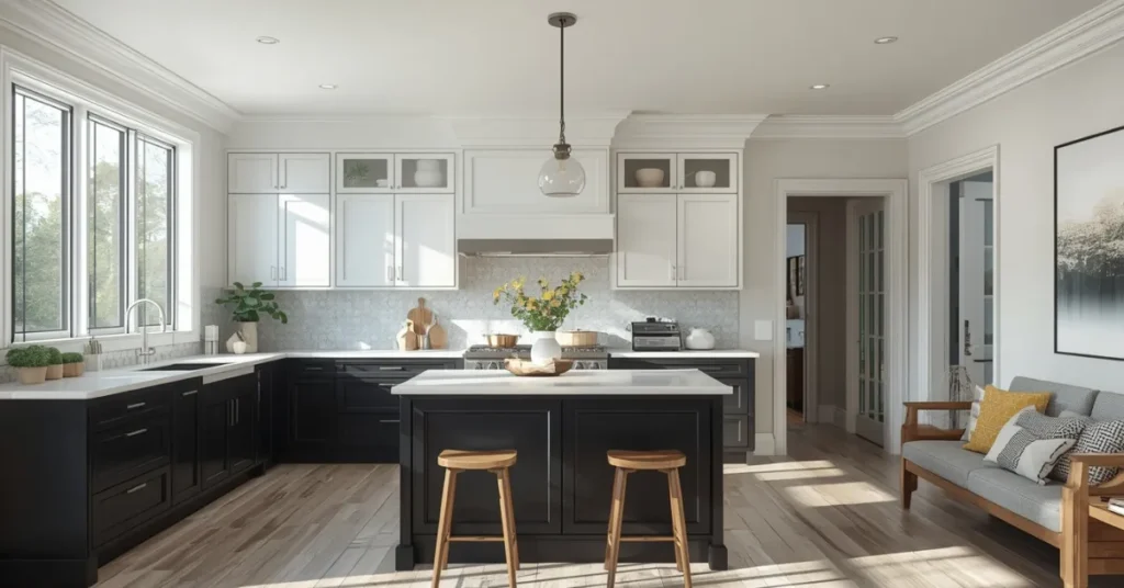 Two-Tone Black and White Kitchen