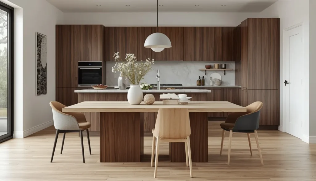 Two-Tone Table: Dark Base, Light Top