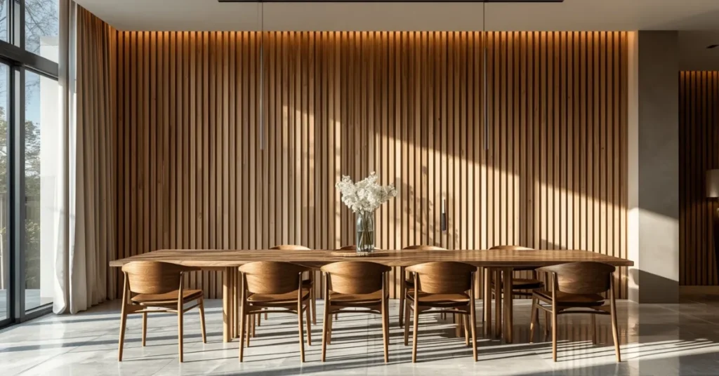Vertical Wooden Slat Wall