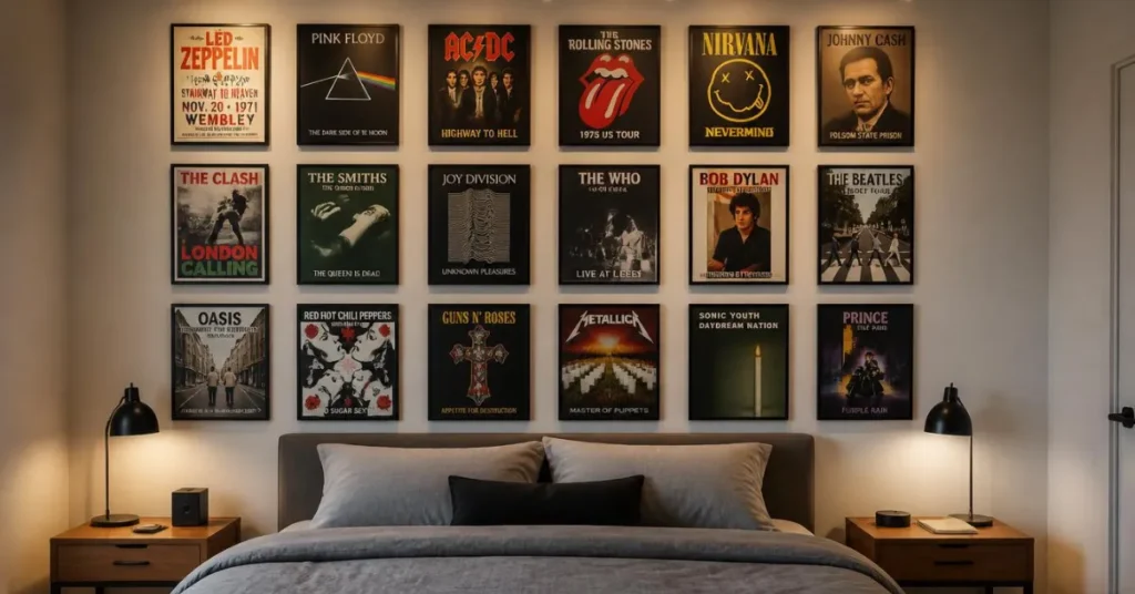 Vintage Band Poster Gallery Wall