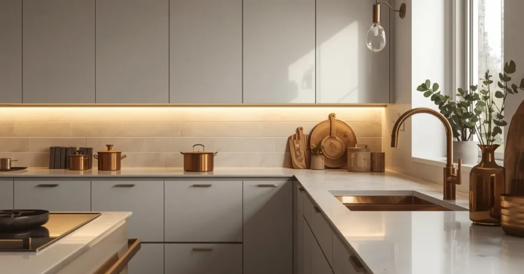 Warm Metallic Accents