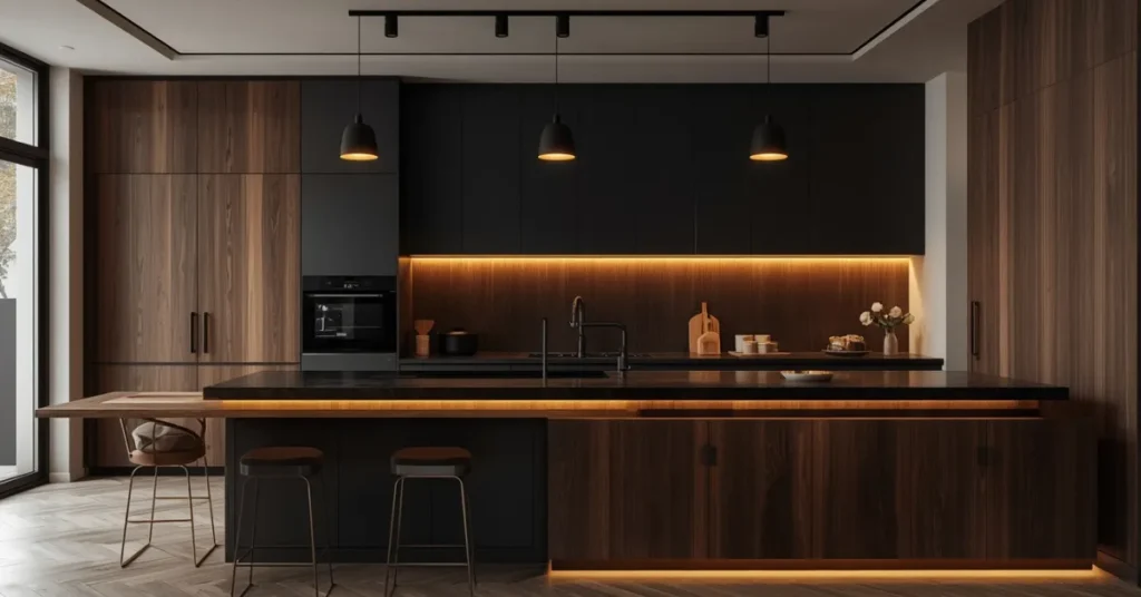 Warm Walnut Wood Accents