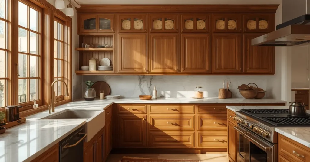 Warm Wood Cabinets
