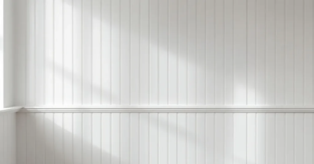 White Beadboard Wainscoting on an Accent Wall