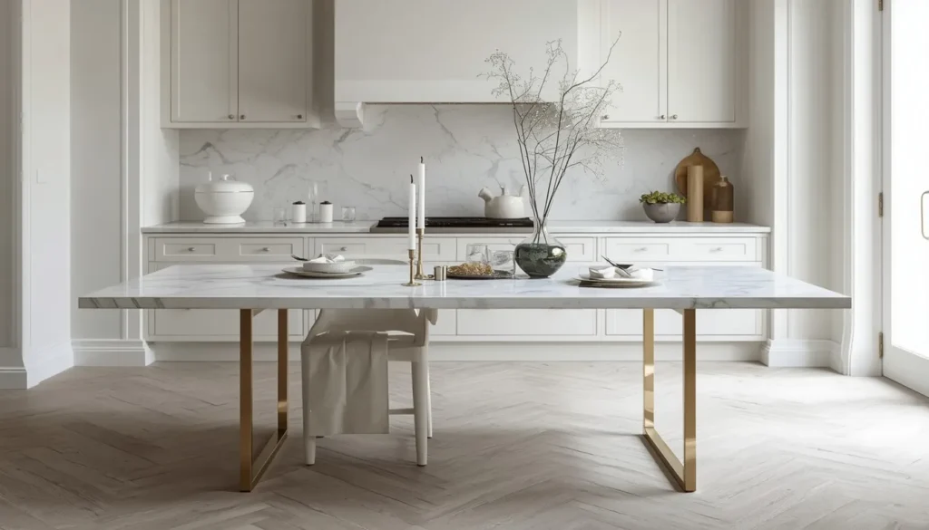 White Marble-Topped Table for a Timeless, Elegant Look