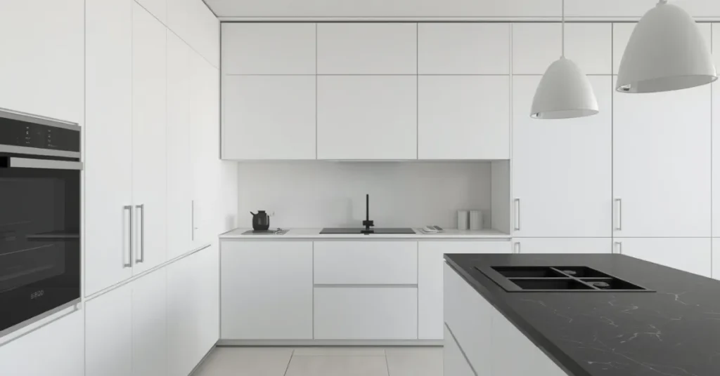 White Tile Flooring with Small Hexagons
