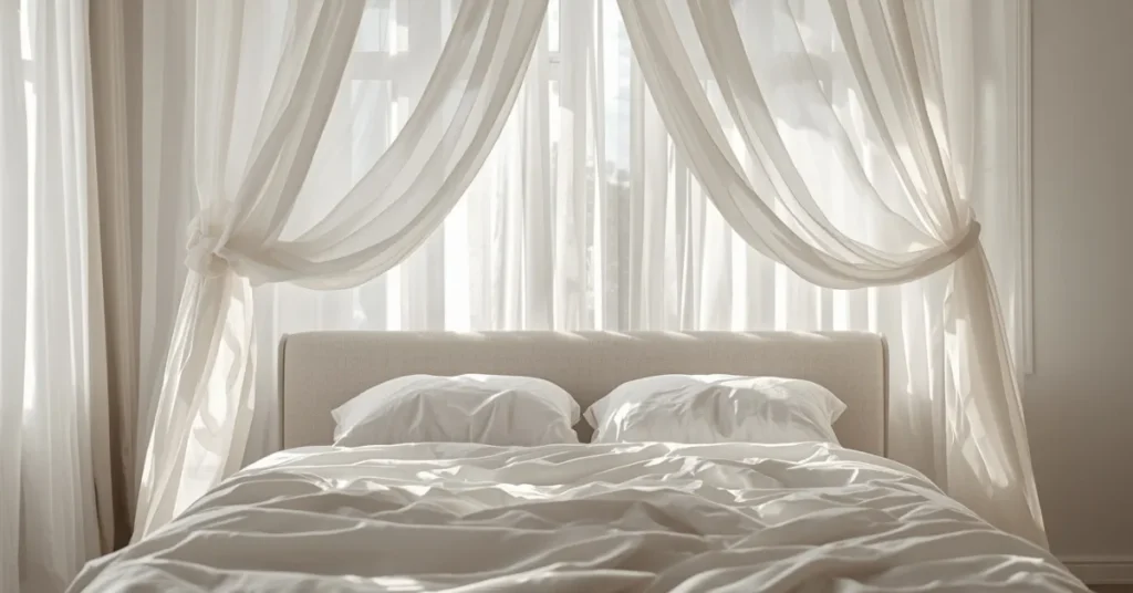 Add a Canopy or Draped Fabric Above the Bed
