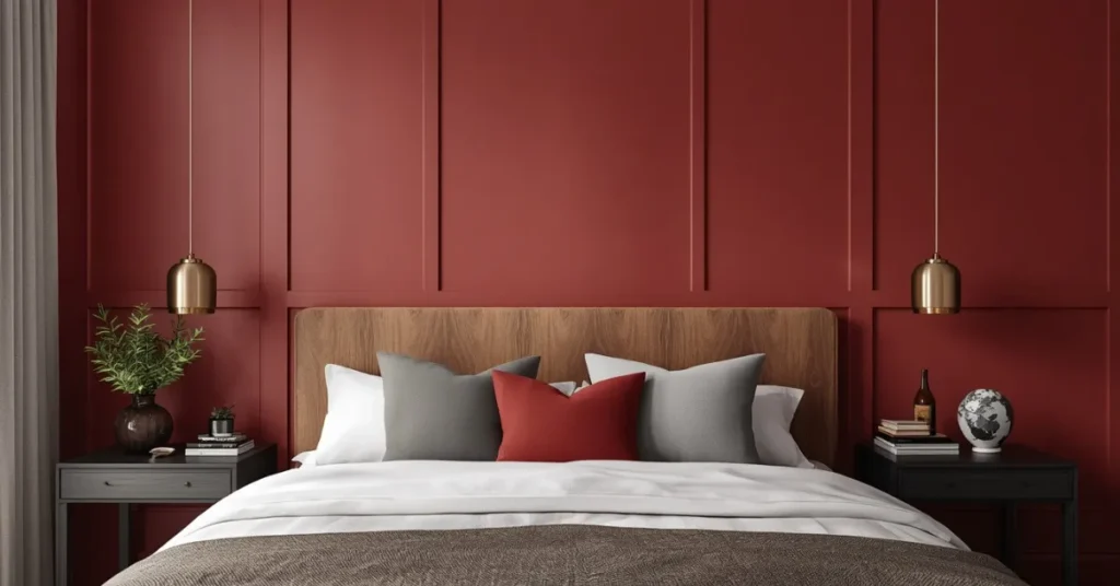A Bold Accent Wall Behind the Bed
