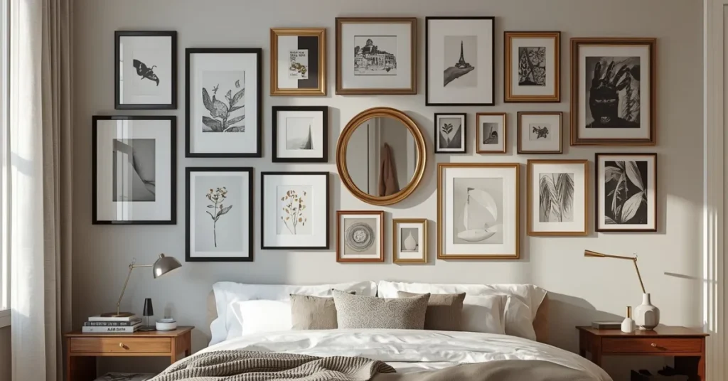 A Gallery Wall With Mixed Frames